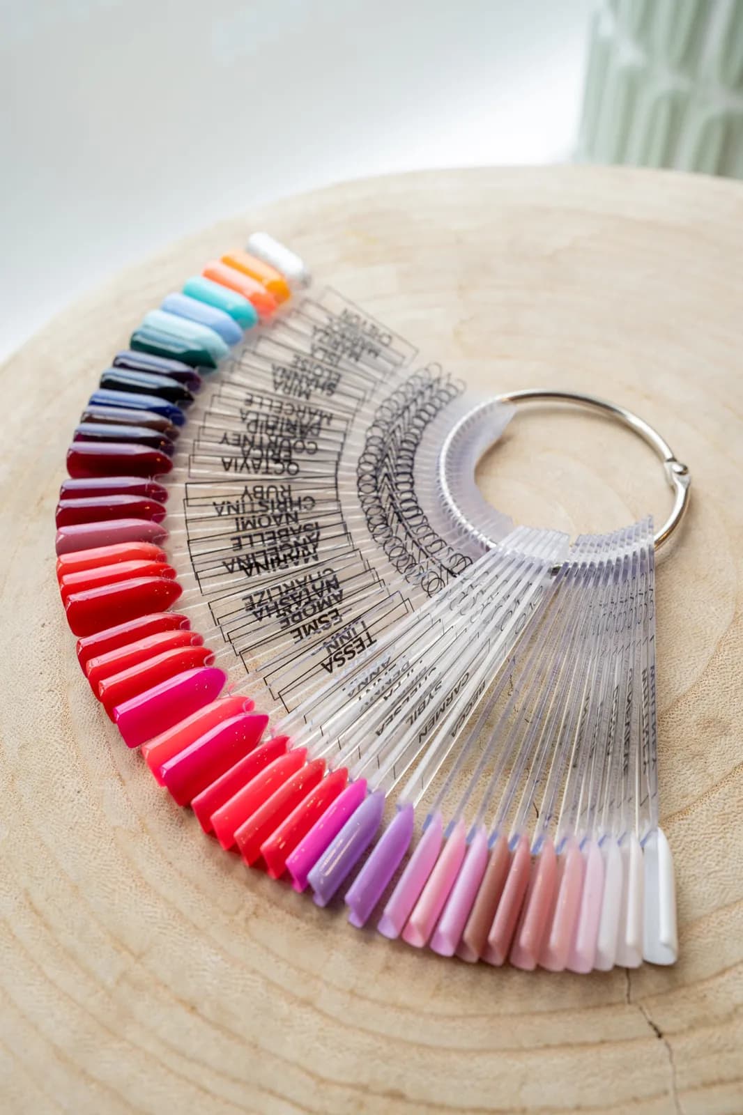Gel polish colour chart at Belle Beauty Salon